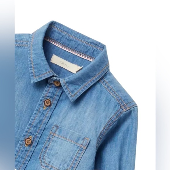 Sfera Denim shirt boys blue long sleeves cotton - Picture 3 of 13